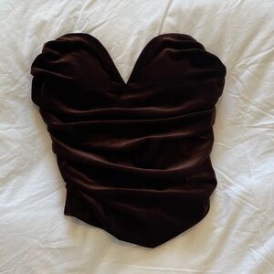 Express Dark Brown Velvet Women's Blouse